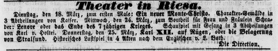 1858 Elbeblatt Amtsblatt fr die Kniglichen Gerichtsmter und Stadtrthe zu Riesa und Strehla 23.03.