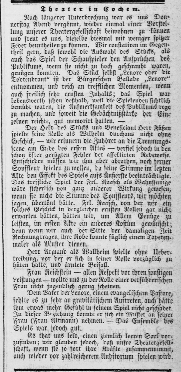 1862 Cochemer Kreis-Anzeiger 16.08.