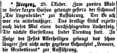 1898 Bregenzer Vorarlberger Tagblatt 29 Oktober