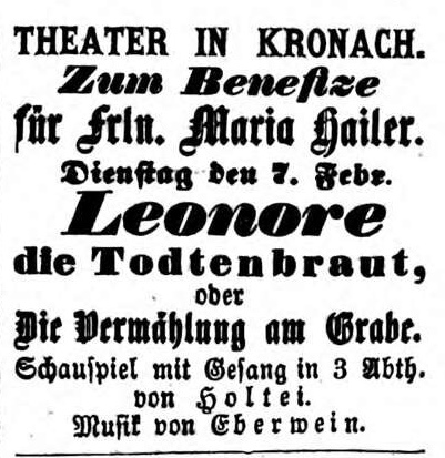 1871 Frnkischer Wald. Kronacher Zeitung. 07.02. anz