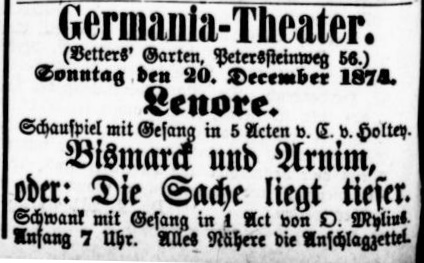 1874 Leipziger Tageblatt und Anzeiger  20.12.